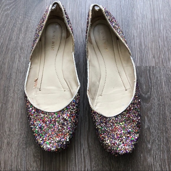nine west glitter flats